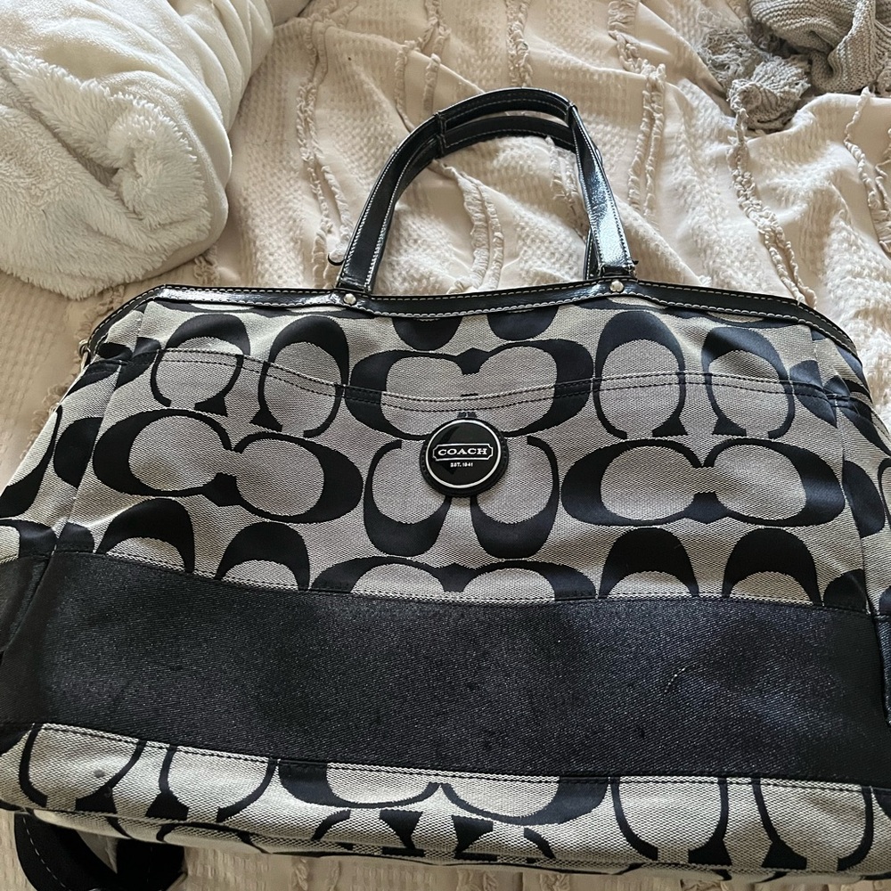 Coach Monochrome Signature Tote Diaper Bag